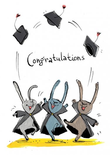 Открытка Cardsi - Graduation bunnies №2370